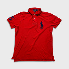 Polo Ralph Lauren Shirt Mens Medium Red Big Pony Casual Preppy Short Sleeve Tee