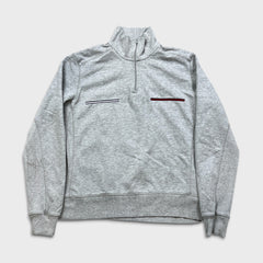 Tommy Hilfiger Sweatshirt Mens XS Gray 1/4 Zip Tommy Flag Pullover