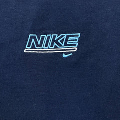 Vintage 90s Nike T Shirt Mens Large Blue Sportswear Swoosh Short Sleeve Tee
