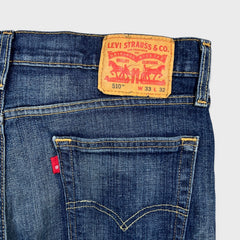 Levi's 510 Skinny Jeans Mens 33x30 Blue Medium Wash Stretch Mid Rise Tapered Leg Denim Pants