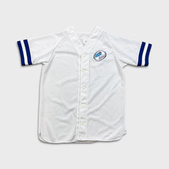 Vintage 90s Labatt Blue Light Baseball Jersey Mens Large White Mesh Button Up Promo