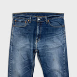 Levi's 505 Jeans Men 36x34 Blue Regular Fit Straight Leg Medium Wash Faded Denim Pants