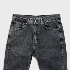 Levi's 505 Jeans Mens 32x26 Black Regular Fit Straight Leg Dark Wash Denim Pants