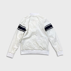 Karl Lagerfeld Paris Jacket Mens Small White Lightweight Lined Windbreaker Bomber
