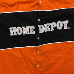 Vintage Y2K Tony Stewart Home Depot Shirt Mens XL Orange NASCAR Winner's Circle Button Up