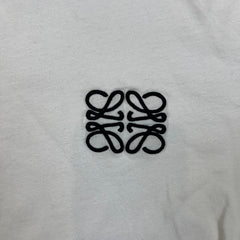 Loewe T Shirt Mens Large White Embroidered Anagram Logo Short Sleeve Tee