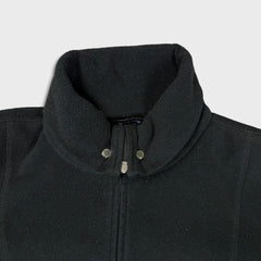Vintage Y2K Tommy Hilfiger Fleece Mens Large Black Flag Full Zip Jacket