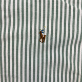 Vintage 90s Polo Ralph Lauren Shirt Mens XL White Green Striped Preppy Button Up