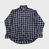 Vintage 90s Chaps Ralph Lauren Shirt Mens Medium Blue Plaid Flannel Button Up