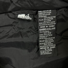 Vintage 90s Starter Vest Jacket Mens Large Black Full Zip Puffer Down