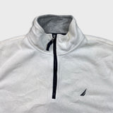 Nautica Fleece Mens Small White 1/4 Zip Outdoor Pullover Jacket
