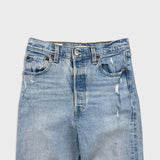 Levi's Ribcage Straight Ankle Jeans Womens 26x27 Blue High Rise Distressed Denim