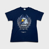 Vintage Y2K Route 66 Eagle T Shirt Mens Medium Blue Biker Playa Del Carmen Tee