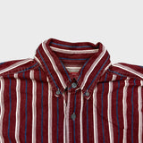 Vintage 90s Levi's Shirt Mens Small Red Striped Western Chore Twill Long Sleeve