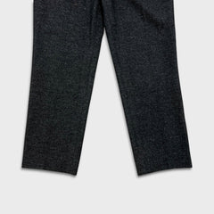 Vintage 80s Texwood Dress Pants Mens 32x28 Gray Pleated Wool Tweed Trousers