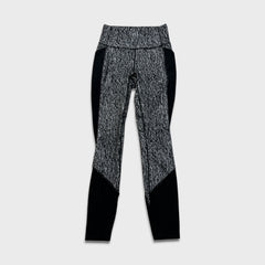 Lululemon Fit Physique Tight Luon Suited Jacquard Womens Size 4 Black Yoga