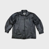 Vintage 90s Pelle Cuir Leather Jacket Mens 2XL Black Genuine Leather Quilted Lined