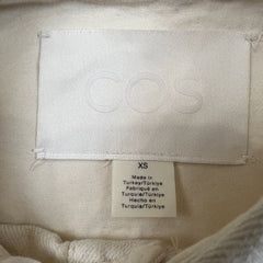 COS Long Sleeve Shirt Mens XS White Natural Overshirt Linen Button Up