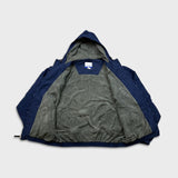 Vintage 90s Reebok Jacket Mens XL Blue Full Zip Outdoor Hooded Coat