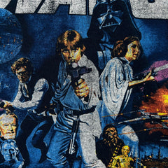 Vintage Y2K Star Wars T Shirt Mens Medium Blue Episode IV A New Hope Movie Tee