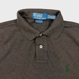Vintage 90s Polo Ralph Lauren Shirt Mens Brown Medium Pony Preppy Short Sleeve