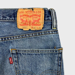 Levi's 550 Jeans Mens 30x27 Blue Relaxed Fit Straight Leg Light Wash Baggy Denim Pants
