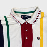 Vintage 90s Chaps Ralph Lauren Golf Polo Shirt Mens Large White Crest Striped