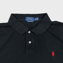 Polo Ralph Lauren Shirt Mens 2XL Black Pony Slim Fit Casual Preppy Short Sleeve
