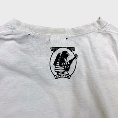 AAPE By A Bathing Ape T Shirt Mens Large White Distressed Monogram Moon Face Tee