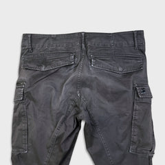 G-Star Raw Pants Mens 34x32 Gray Rovic Zip 3D Straight Taper Cuff Cargo Trouser