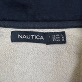 Nautica Sweatshirt Mens Large Gray 1/4 Zip Classic Logo Pullover