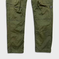 G-Star Raw 3301 Pants Mens 34x33 Green Regular Taper Leg Cuff Cargo Trouser