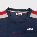 Vintage 90s Fila T Shirt Mens Medium Blue Faded Embroidered Logo Knit Tee