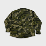 Vintage Wrangler Sherpa Jacket Mens Large Green Camo Button Up Outdoor Fleece