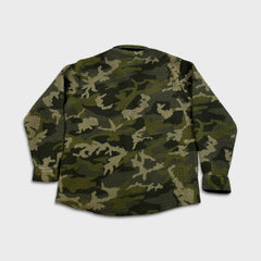 Vintage Wrangler Sherpa Jacket Mens Large Green Camo Button Up Outdoor Fleece