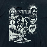 Led Zeppelin T Shirt Mens Medium Black Sun Faded Distressed Band Tee