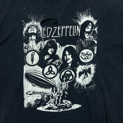 Led Zeppelin T Shirt Mens Medium Black Sun Faded Distressed Band Tee