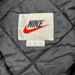 Vintage 90s Nike Jacket Mens Large Blue Big Swoosh 1/2 Zip Pullover Coat