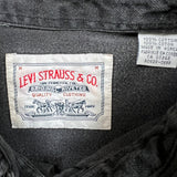 Vintage 90s Levi's Denim Shirt Men Medium Black Faded Western Button Up