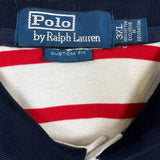 Vintage 90s Polo Ralph Lauren Shirt Mens Large White Big Pony Striped Preppy Short Sleeve