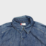 Levi's Engineered Jeans Denim Shirt Mens Small Blue Medium Wash Snap Long Sleeve