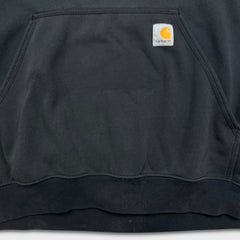Carhartt Hoodie Mens Large Black Loose Fit Faded Workwear Hooded Sweatshirt