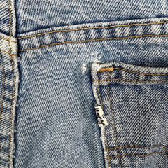 Vintage 90s Levi's 547 Jeans Mens 38x30 Blue Light Wash White Tab Straight Leg Relaxed Fit Denim