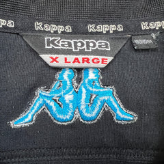 Vintage Y2K Kappa Sweatshirt Mens XL Black Sportswear Full Zip Tracksuit Top