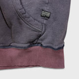 G-Star Raw Harm Hoodie Mens XL Purple 1/4 Button Up Faded Hooded Sweater