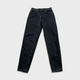 Vintage Levi's 550 Jeans Womens 27x30 Black Relaxed Fit Tapered Leg 90s Denim Pants