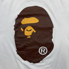 A Bathing Ape BAPE T Shirt Mens Large White Big Ape Head Double Sided Tee