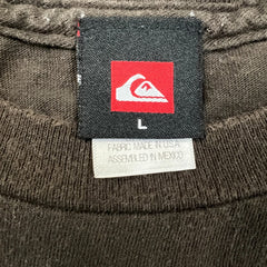 Vintage Y2K Quiksilver T Shirt Mens Large Brown HI Mountain Logo Faded Outdoor Graphic Tee