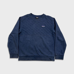 Patagonia Organic Cotton Quilt Sweatshirt Mens Medium Blue Crewneck Pullover