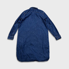 Lauren Ralph Lauren Long Sleeve Denim Shirt Womens Large Blue Dark Wash Oversized